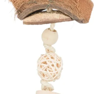 Valk & Grasparkietenspeelgoed | Trixie | Kokosnoot, Rotan & Lavasteen | 35CM